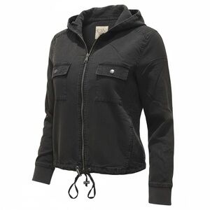 Chaser women’s Twill‎ hooded zip up jacket v.black Size S